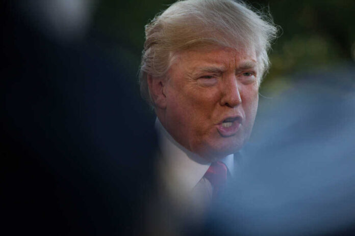 shutterstock_747962200.jpg featured image Donald Trump speaking outdoors, partially obscured.