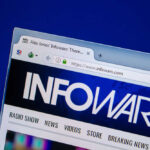 Infowars website tab open in browser window