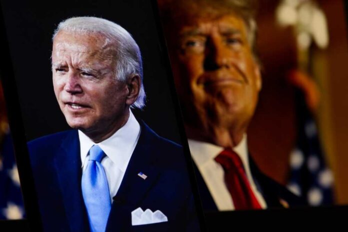 shutterstock_24015203291.jpg featured image Joe Biden and Donald Trump side-by-side on screens.