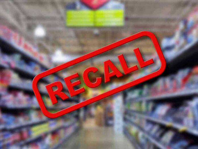 2187226441 Blurred store aisle with RECALL stamp overlay
