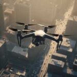VIDEO: Huge Drones DISRUPT Major Airport A drone flying over a cityscape during sunset