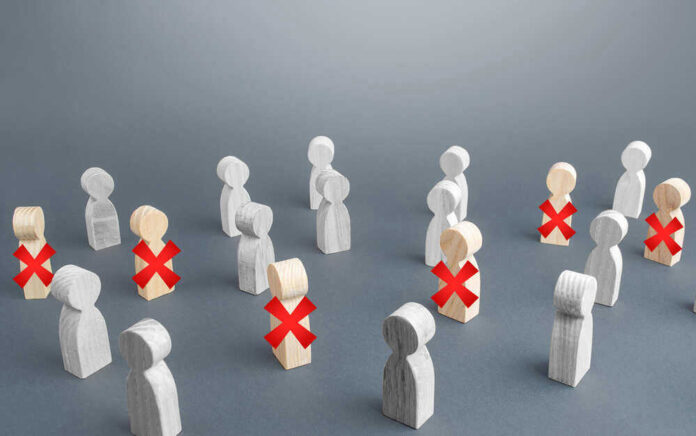 Wooden figures with red X marks, signifying eliminated individuals.