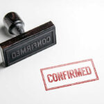 Rubber stamp and confirmed red imprint