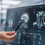 Trump’s CT Scan Confession – Media Frenzy Ensues Doctor pointing at brain scans on a computer screen.