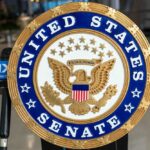 Seal of the United States Senate displayed prominently