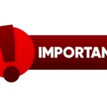 A red exclamation mark inside a circular shape with the word 'IMPORTANT' in bold white letters