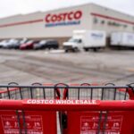 Shopping cart in front of a Costco Wholesale store