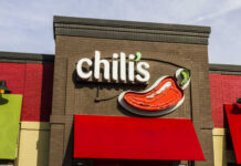 Chili's restaurant sign featuring a chili pepper logo