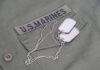 Close-up of a U.S. Marines uniform with dog tags