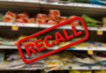 Mac & Cheese Recall Goes Nationwide Recall notice over grocery store shelves.