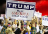 MAGA Slush Fund Implodes Overnight People holding Trump Make America Great Again signs.