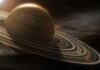 Tiny World Stuns Webb A stunning view of Saturn with its rings and surrounding celestial bodies