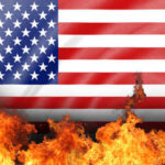 Pope’s July 4 Gut-Punch to America American flag in flames