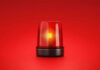 Eight Killed On Final Approach Red emergency light on red background