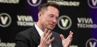 Elon Musk on stage at Viva Technology conference.
