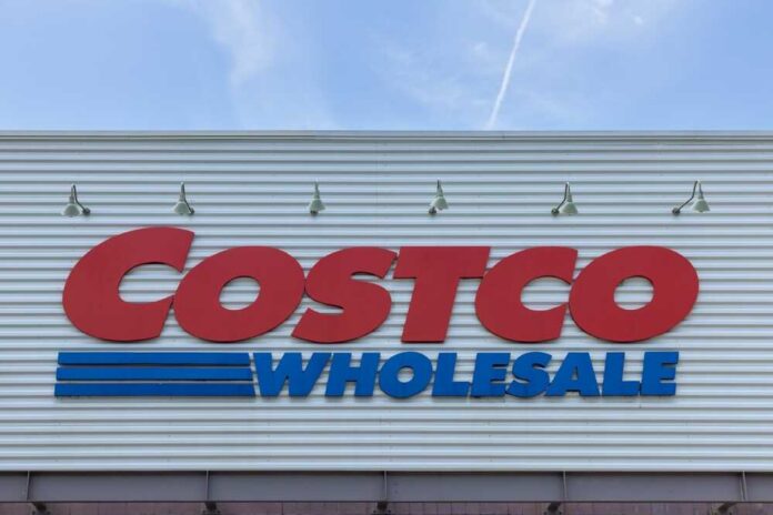 8,July,2025,Nyc,New,York,Us,Large,Costco,Warehouse Costco Wholesale store sign against a blue sky