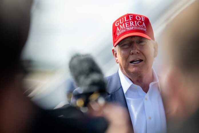 President,Donald,Trump,Speaks,To,Members,Of,The,Press,At President Donald Trump