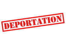 Surprise Deportation Flights Revealed Red deportation stamp on white background