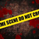 MURDER: Surf Trip Turned BLOODSTAINED Yellow caution tape reading 'CRIME SCENE DO NOT CROSS' over a dark, blood-splattered background