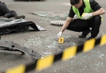 Doctor’s Corpse Rekindles Tylenol Murders Mystery Police investigating crime scene with evidence marker and body bag.