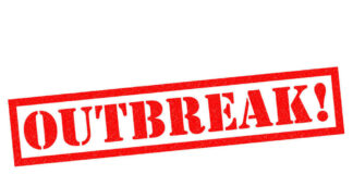 Red text indicating outbreak alert message