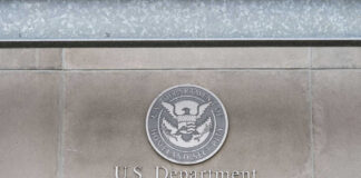 Department of Homeland Security sign with emblem