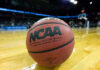 Senate Upends College Sports: 77 – 22 Shocker Close-up of NCAA basketball on court.