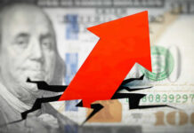 Billions Spent, Jobs in Limbo Red arrow on cracked $100 bill.