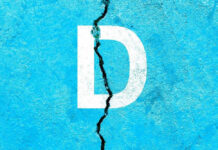 Federal Agents Target Squad Democrat White letter D on cracked blue surface.