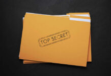 Top Secret Files Demand Daylight Yellow folder labeled Top Secret on black background.