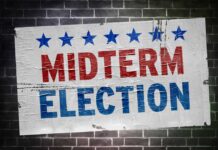 Huge Money Wave Hits Midterms Midterm election poster on a brick wall